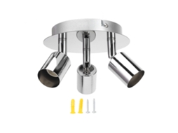 Apoio de lâmpada 3 cabeças forma circular moderna simples base GU10 rotação flexível 85-265V | S/MARCA