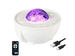 Proyector Estrellado Galaxia Luz De La Noche Waterwave Efecto Lámpara Proyección Altavoz Con Control Remoto Para Decoración Regalos