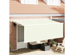 Vidaxl Toldo Retrátil Manual Creme 350 X 200 Cm Poliéster E Alumínio