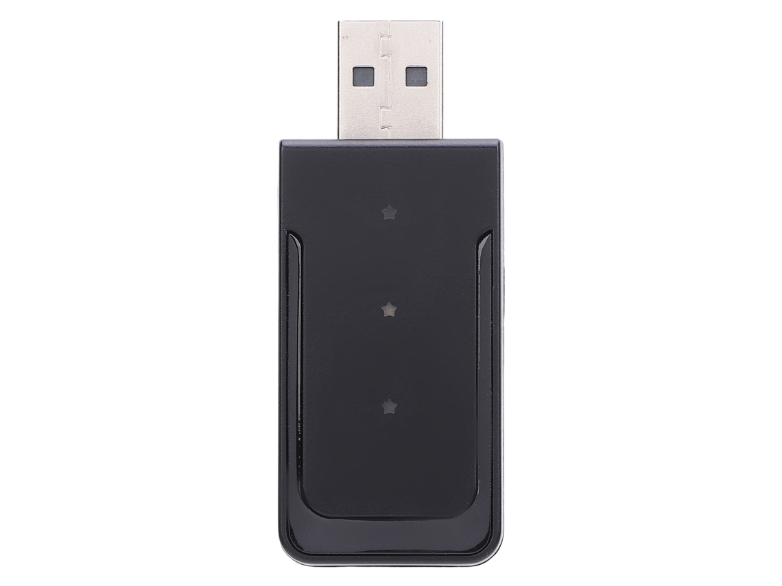 Aetheria adaptador Sem Fio para Carro 2 em 1 Compacto Portátil com Mudança de 1 Tecla Preto