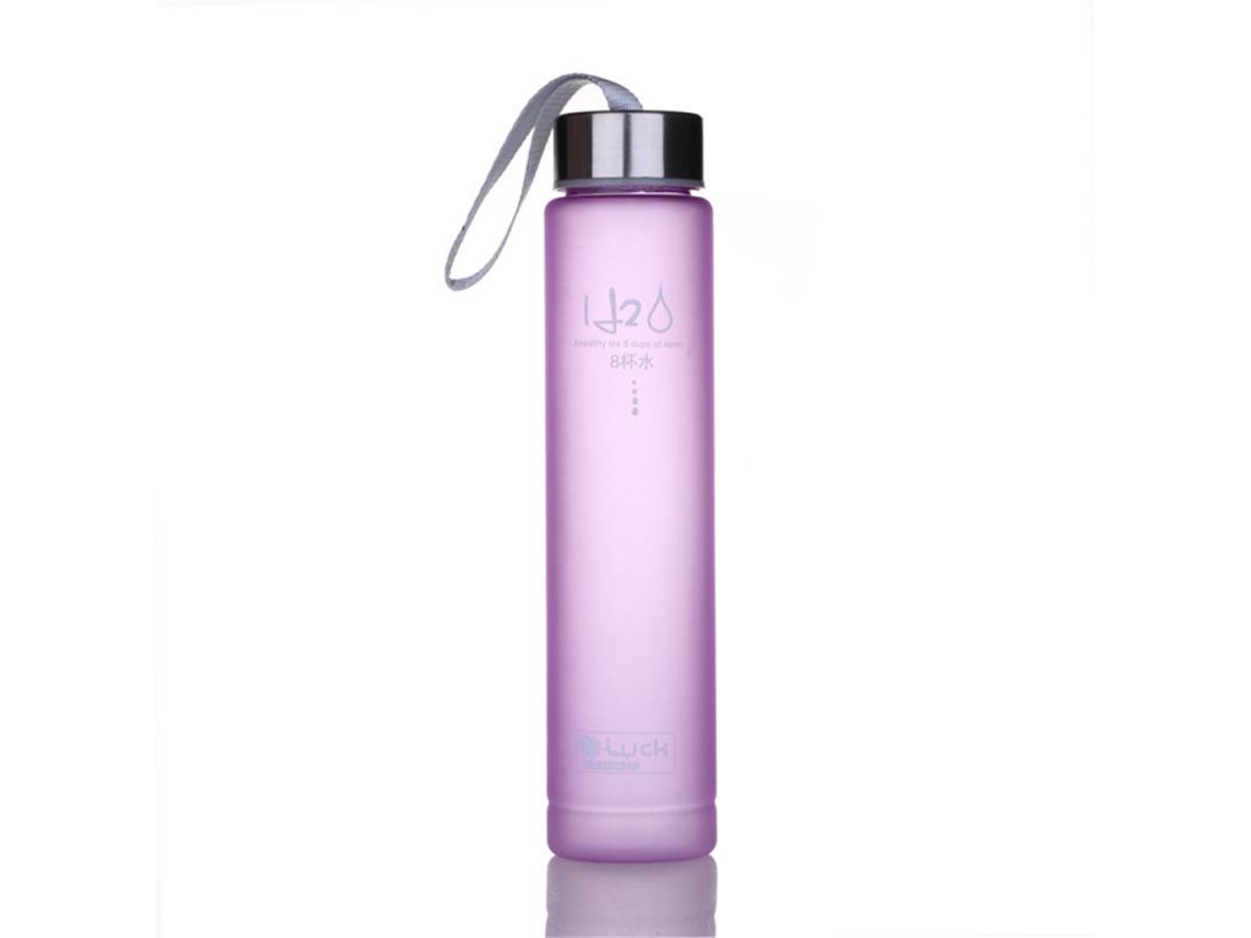 Garrafa de Água Esportiva Portátil de 280 Ml, Resistente a Altas Temperaturas, Transparente Fosca e À Prova de Vazamentos. MDUG (roxa)