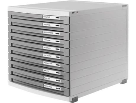 Caixa de Gaveta HAN Contur 10 Gavetas Cinza Claro/Cinza Escuro