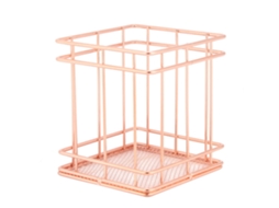 Cesta de Armazenamento de Ferro S/MARCA Ouro Rosa para Mesa Decorativa Moderna B