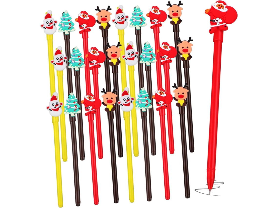 Canetas Esferográficas De Natal, 24 Unidades, Em Gel Com Tampas