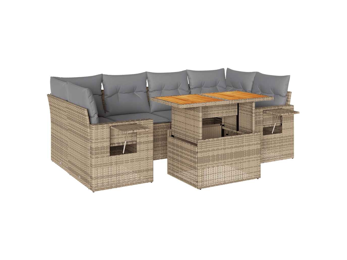 Garden Sofa Set, Garden Sofa Sets Vidaxl Bege Rattan / Vime (n/a)