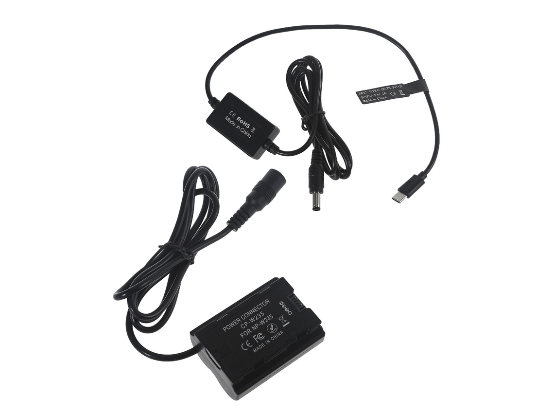 Bateria Fictícia Do Conversor Usb Tipo C Np-W235 para Câmeras Digitais X-T4 Xt4 ALLINLESS