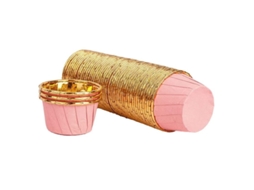 Forminhas de Cupcake de Papel NOVA LINE conjunto de 50 rosa dourado resistente ao calor e óleo para festas