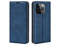 Capa Quedas Para Iphone 15 Pro Pele Sintética Azul