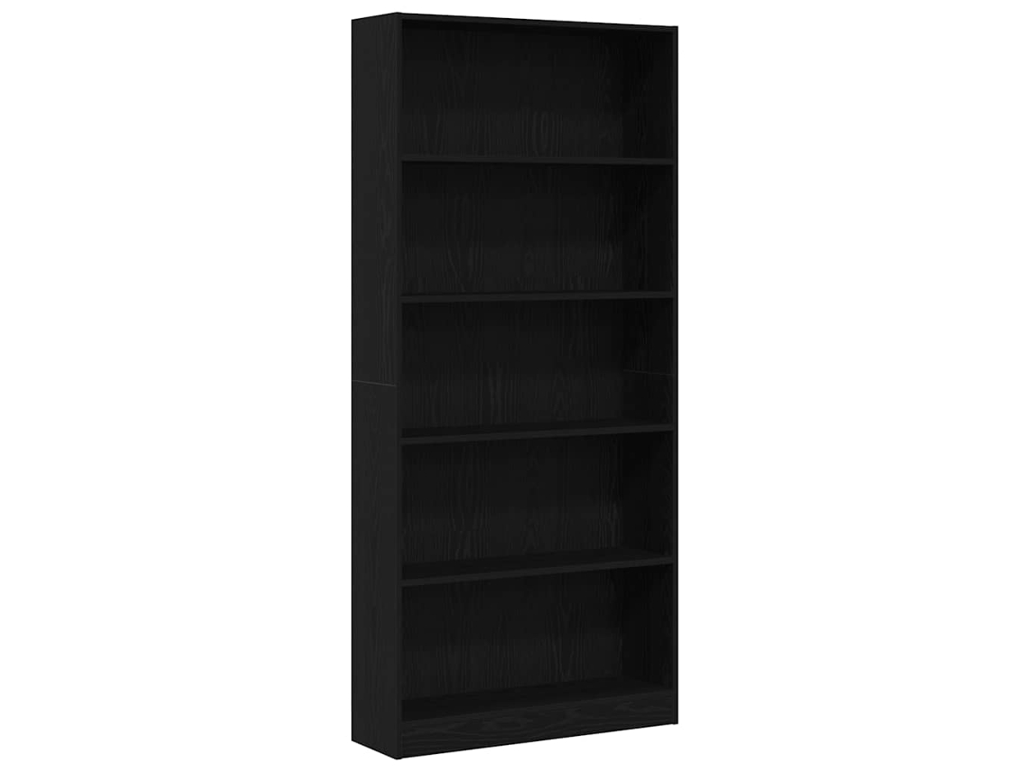 Estante 80x24x176 cm Derivados de Madeira Carvalho Preto MAISON EXCLUSIVE