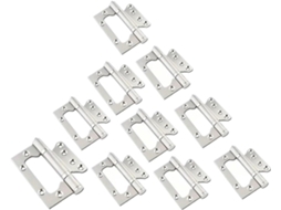 Conjunto De 10 Dobradiças Planas 4 Polegadas Em Aço Inoxidável