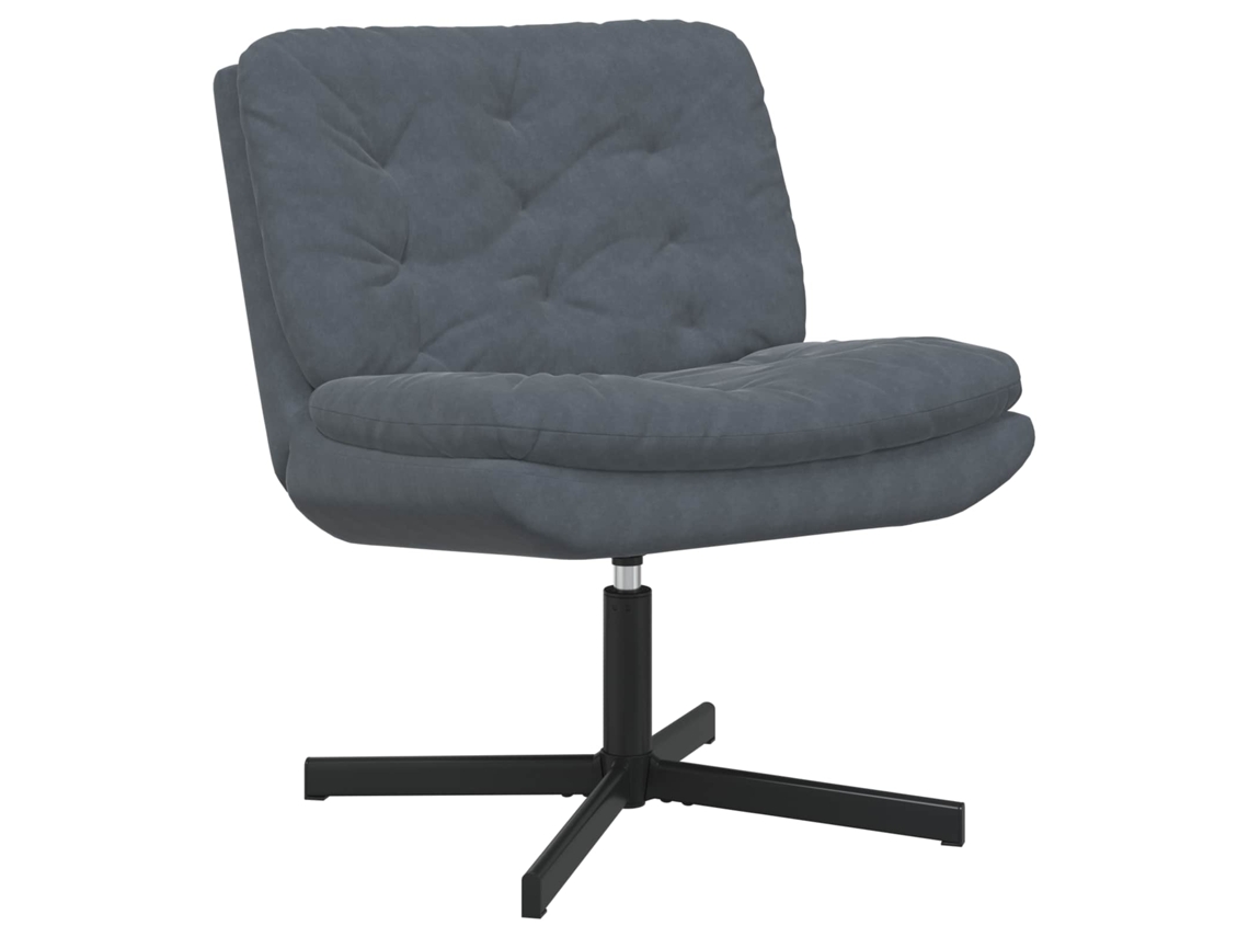 Vidaxl Cadeira Relaxante Giratória Cinza Escuro 63 X 75 X 76 Cm Veludo