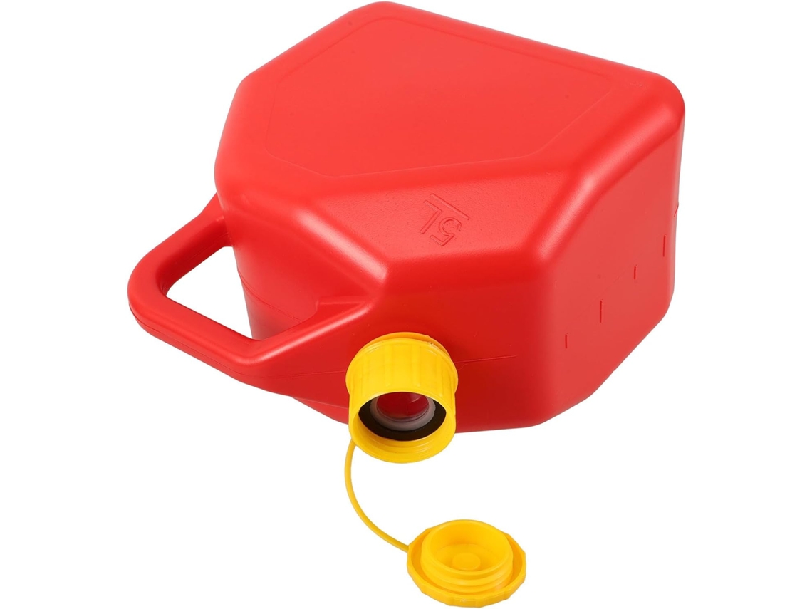 Galão De Gasolina Portátil De Plástico Vermelho De 5 Litros, Resistente A Vazamentos E Rachaduras.