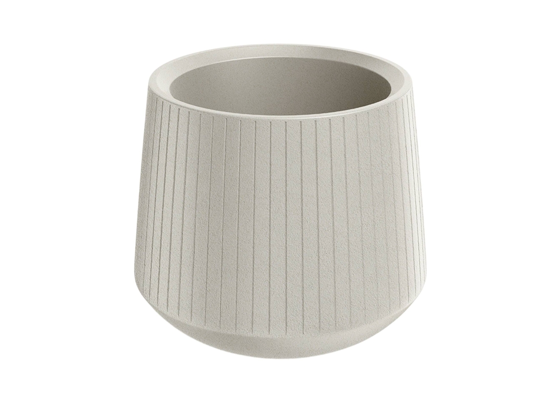 Vaso De Flores Rotomoldado Well Home Coro Bowl, Cor Areia, Diâmetro 48x42