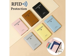 Porta-passaporte Em Couro Pu Com Proteção Rfid, Bolsa Para Documentos Viagens, Preta