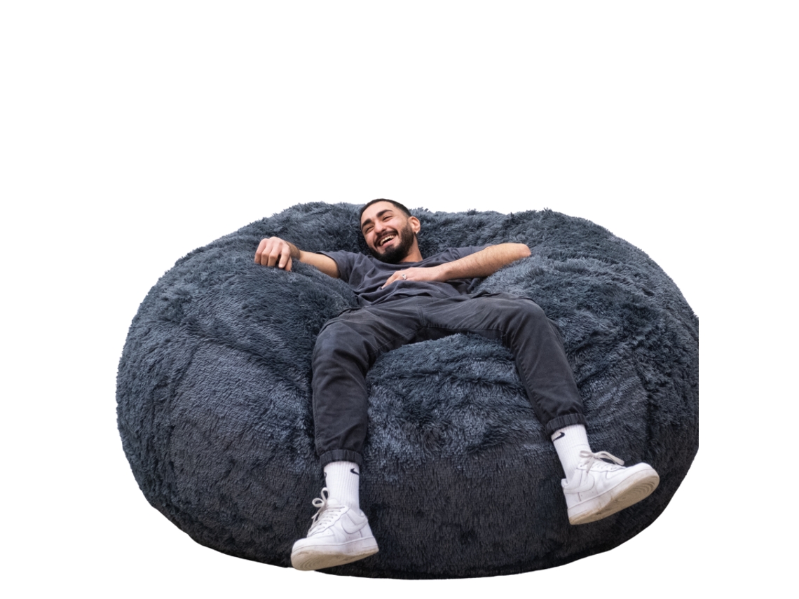 Pufe Gigante Pele Sintética Bananair Cinzento 200 Cm