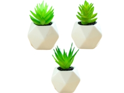 3 Peças de Mini Suculentas em Vaso Ornamentos Criativos de Moda Flores Artificiais e Plantas Verdes RNEMITERY