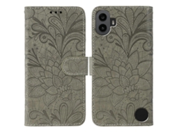 Capa De Celular Flip Em Couro Com Relevo De Flor De Renda Para Nothing Cmf Phone 1
