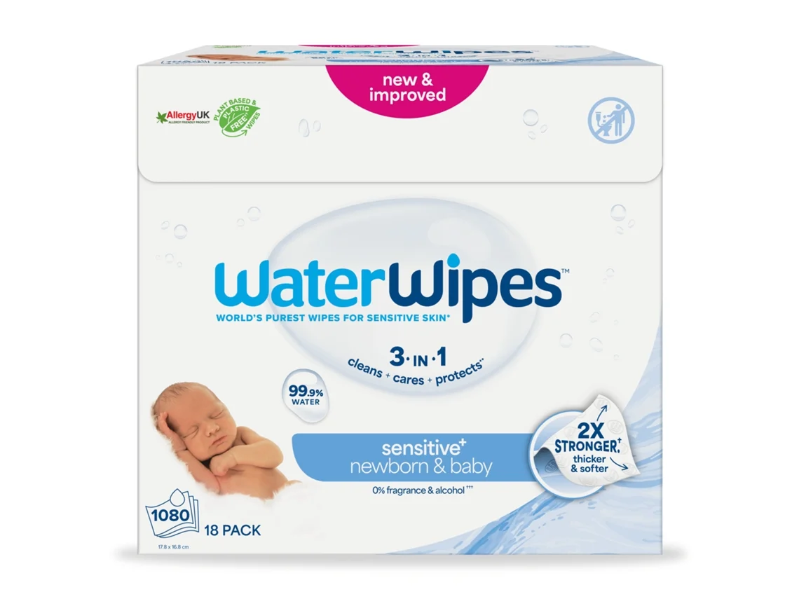 Toalhitas de Limpeza Bio 18 x 60 un WATERWIPES