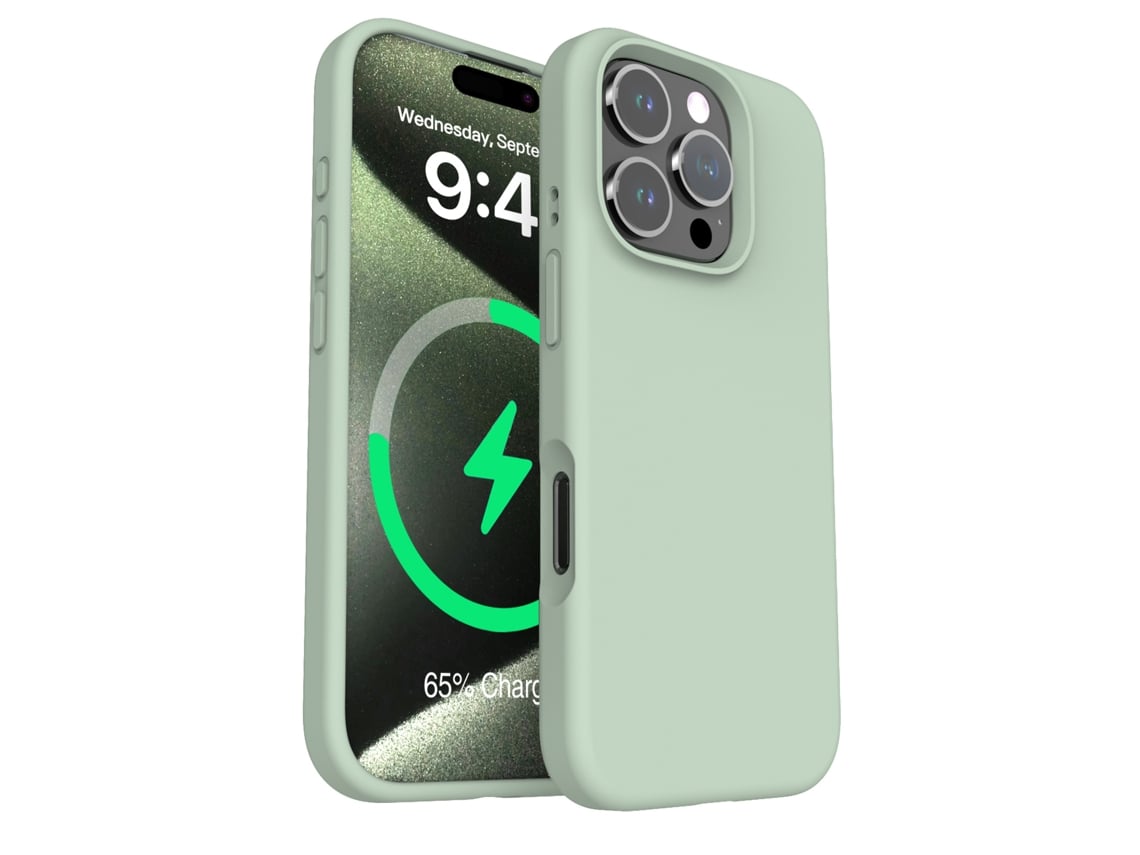 Capa De Celular Magnética De Silicone Líquido Para Iphone (verde Cobre, Iphone 13), Cor Sólida E Simples.