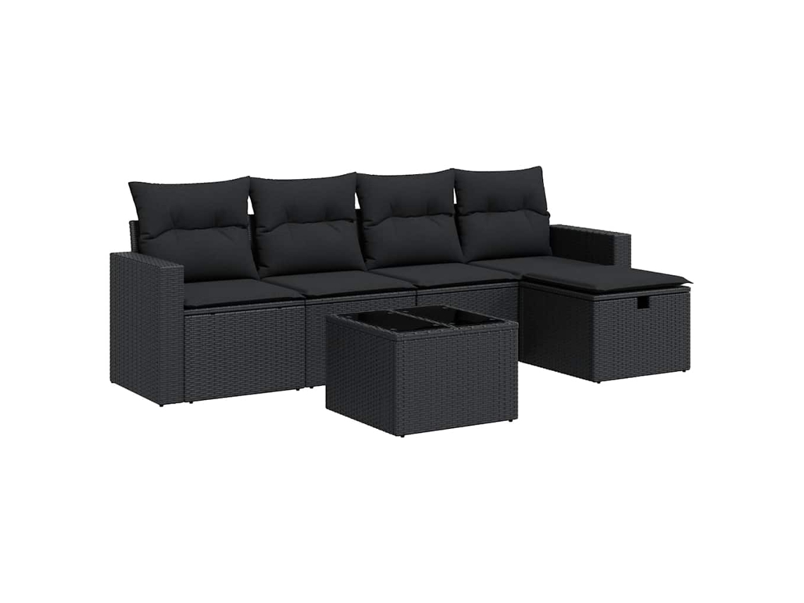 Garden Sofa Set, Garden Sofa Sets Vidaxl Preto Rattan / Vime (n/a)