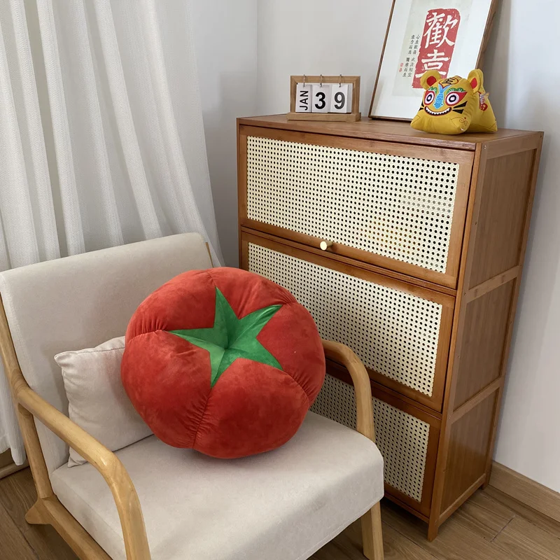 Almofada de Assento para Sofá com Estampa de Cogumelo, Tomate e Caqui para Adultos MDUG (tomate 45cm)