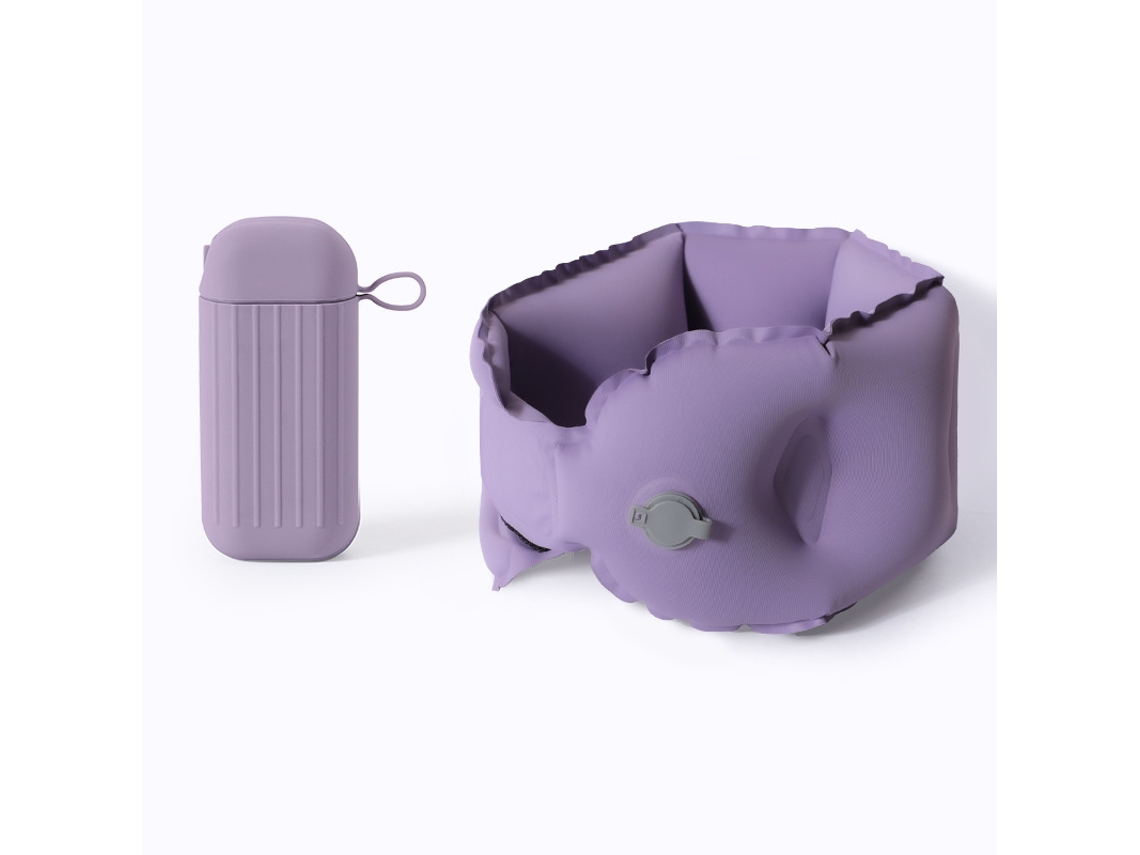 Almofada de Bolso Dobrável Portátil Inflável U, Roxo, 13*6.2cm Após o Armazenamento ZSANFS