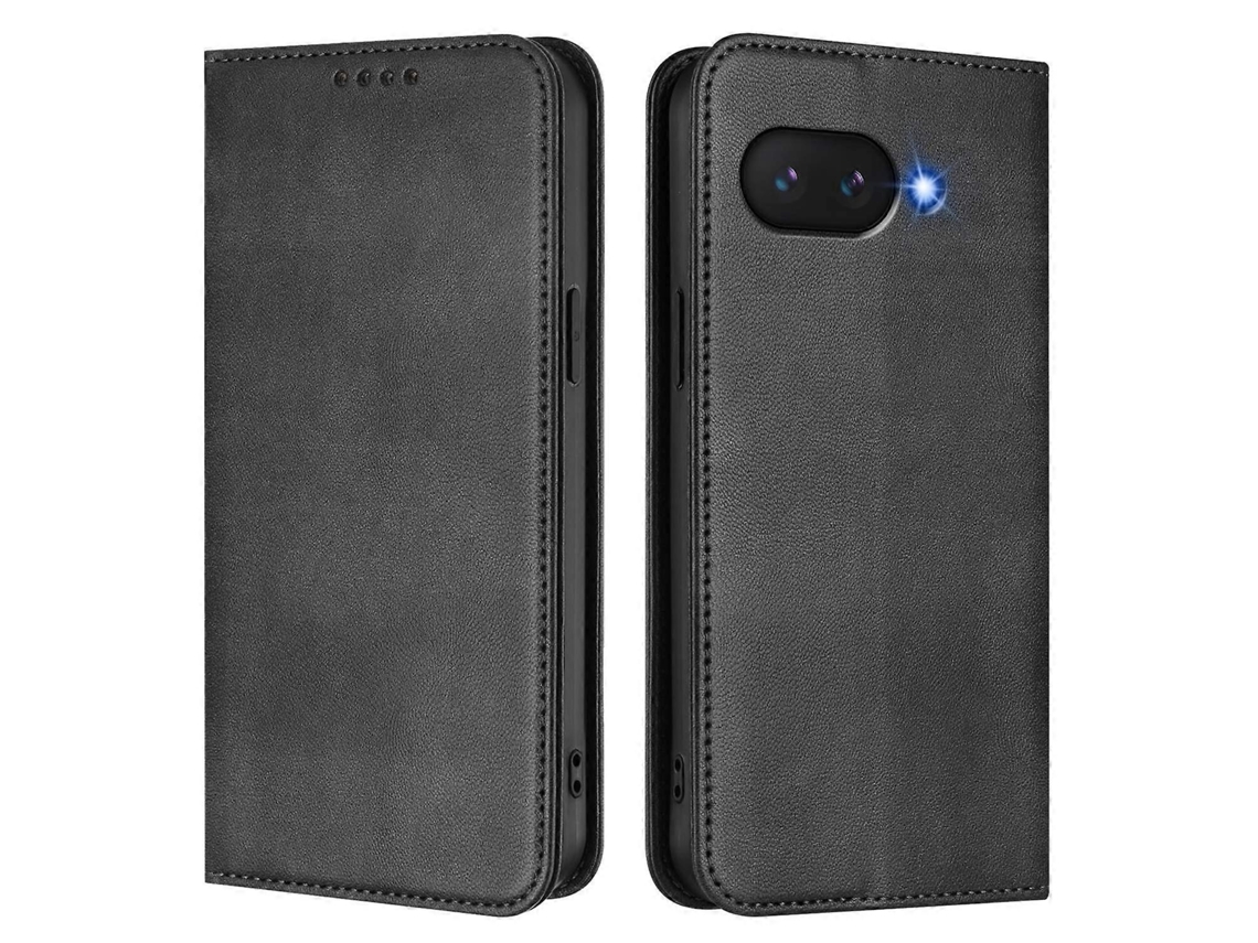 Capa Tipo Carteira Para Google Pixel 9a Com Textura Retrô E Bloqueio Rfid Em Couro
