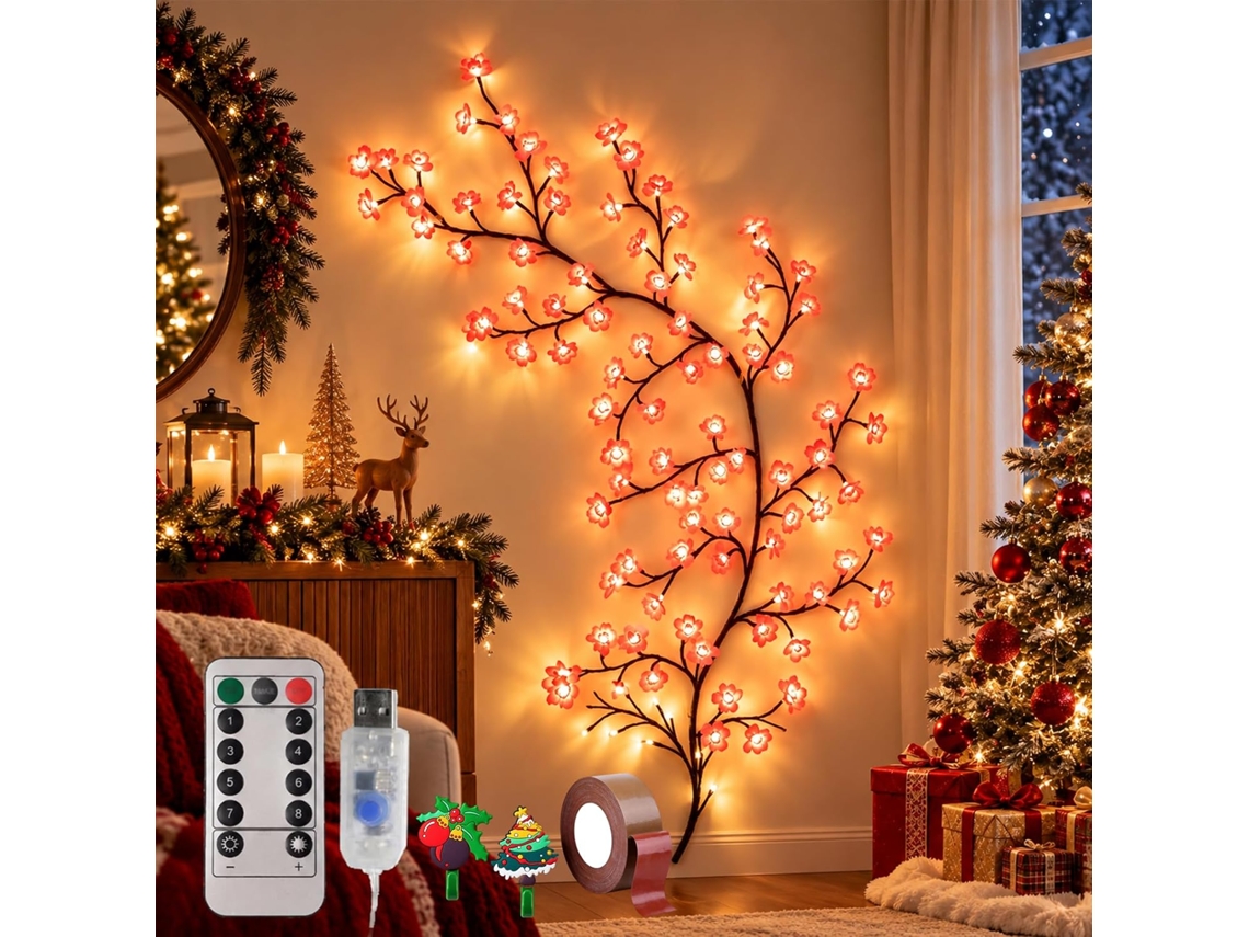 Luminárias De Parede Enchanted Willow Vine Com Usb, Branco Quente