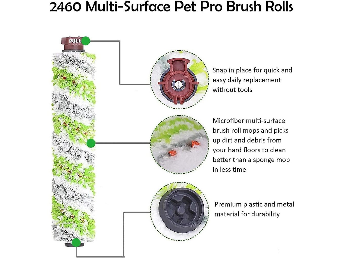 Acessórios de Aspirador 2460 Multi-Surface Pet Pro Brush para Crosswave Pet Pro 2306A e Crosswave 1785 Series 1613568
