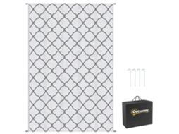 Tapete Exterior Robusto 182x274 Cm, Padrão Rede, Cinzento