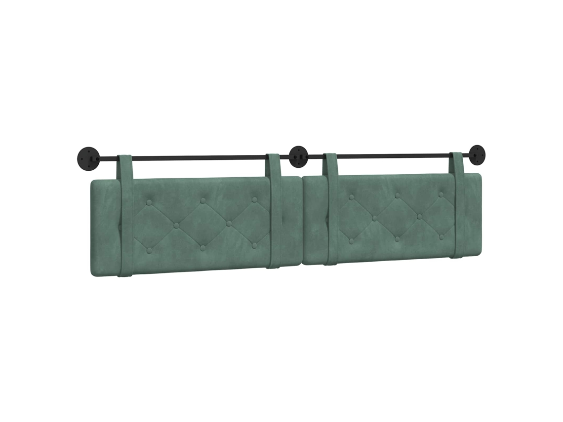 Conjunto 1 Cabeceira Suspensa Vidaxl Verde Veludo (210 X 55 X 5 Cm)