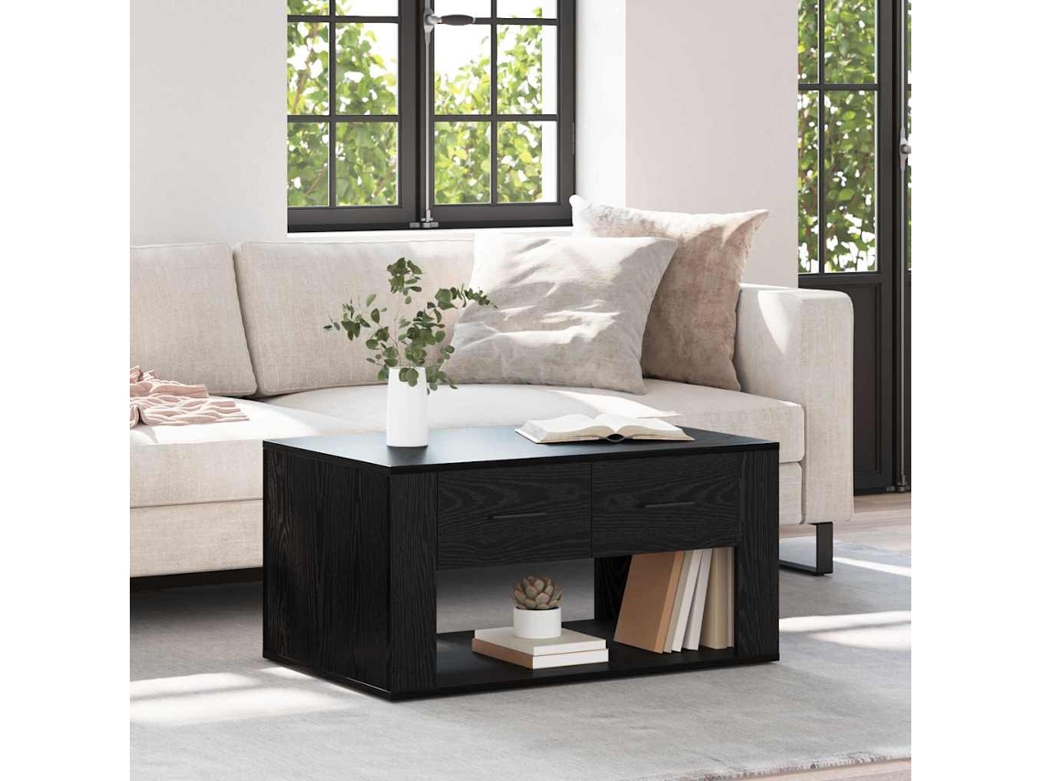 Vidaxl Mesa De Centro Carvalho Preto 80 X 50 X 40 Cm