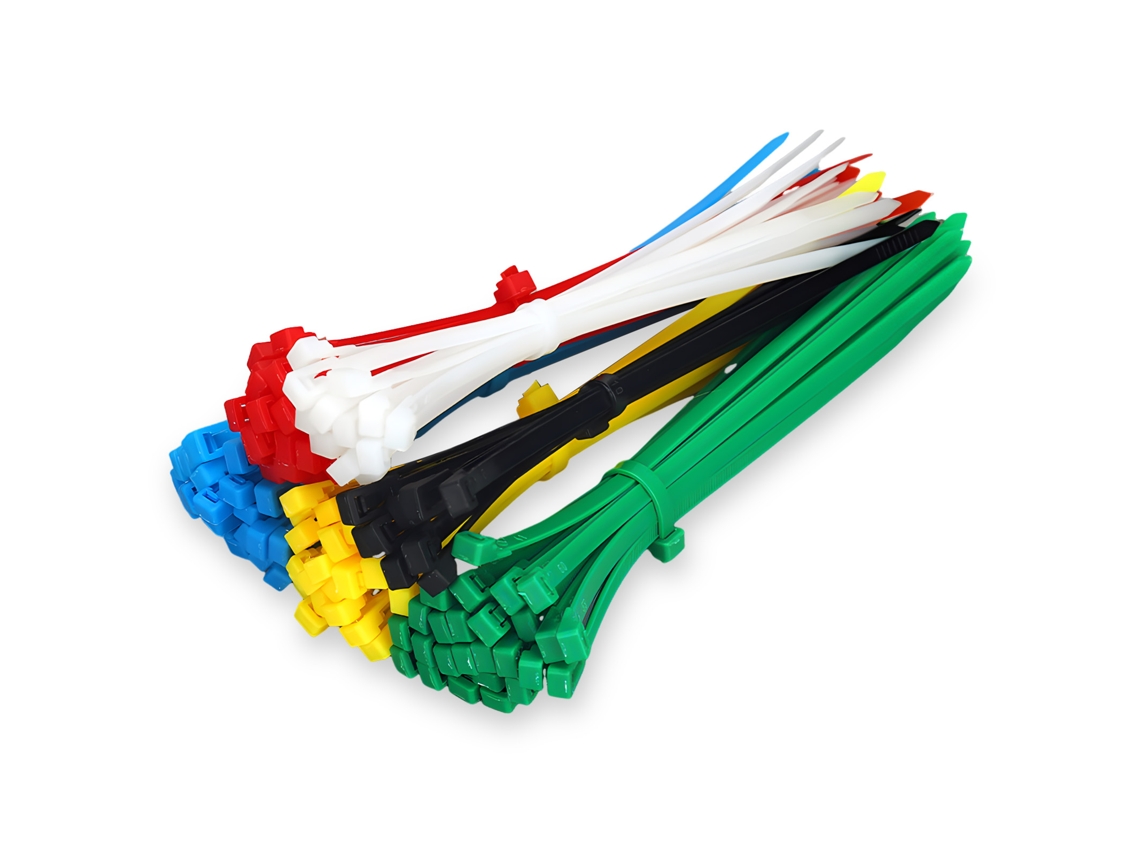 Cable Ties Coloridos 200mm, 8 Polegadas, Reutilizáveis Vermelho/amarelo/verde/azul/preto/branco 100 Unidades