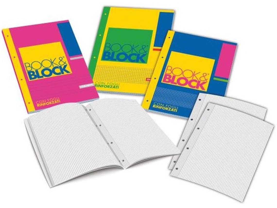 BLASETTI 5722 Caderno e Bloco A4 40 Folhas Multicolorido