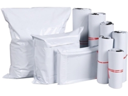 Pacote com 50 unidades de envelopes/sacos plásticos brancos para envio/envio postal, ideais para entregas expressas, armazenamento e embalagem.