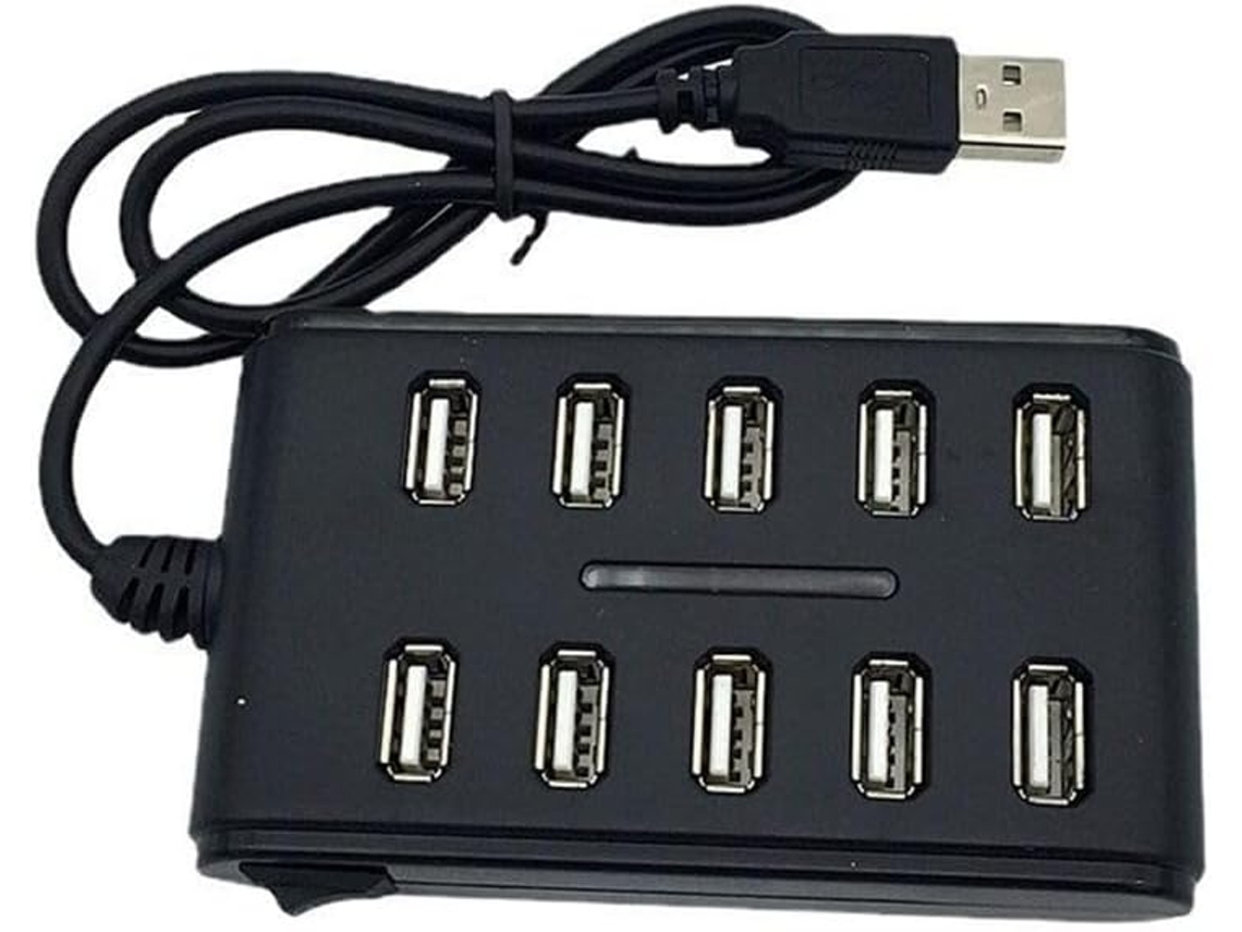 Cabo Extensor De Alta Velocidade Com 10 Portas, Adaptador Hub Usb 2.0