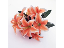 2pcs Lírio Artificial 10 Cabeças Flores Falsas Decoração Casamento Festa Jardim Casa Naranja