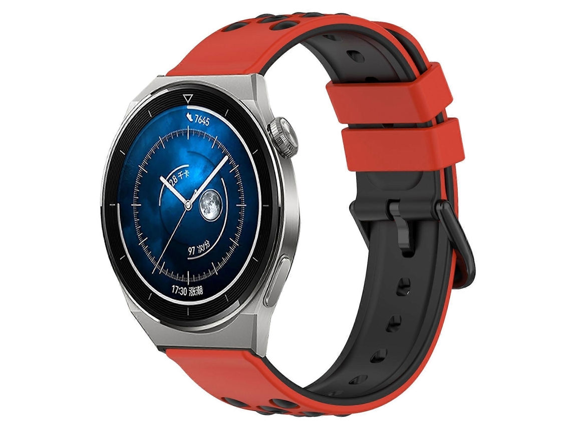 Pulseira De Silicone Poroso Bicolor Para Huawei Watch Gt3 Pro 43mm 20mm