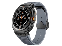 Pulseira De Silicone Com Conector Preto E Fivela Preta Para Samsung Galaxy Watch Ultra 47mm