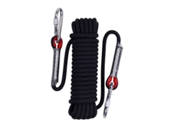 Corda de Escalada 12mm 10m Preta com Fivelas de Aço