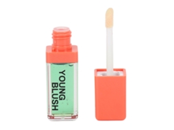 Blush com cor duradoura, à prova d'água, com mudança de cor e pH verde.