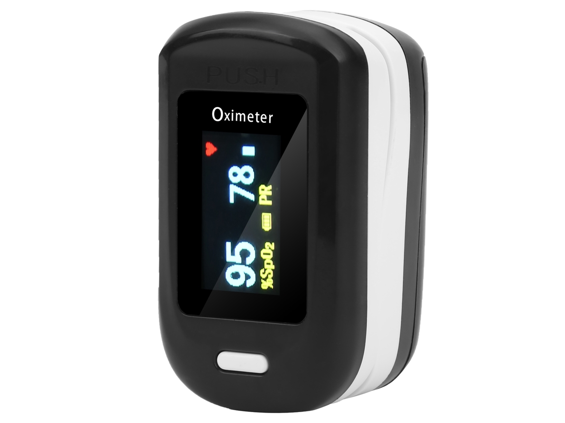 Primerox oxímetro de Pulso de Dedo Portátil Monitor Saturação Oxigênio Sangue Frequência Cardíaca Branco