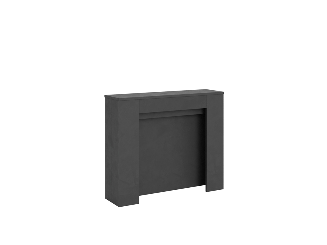Mesa Consola Extensível 90X25/181 Cm Kiba Antracite Espatulado
