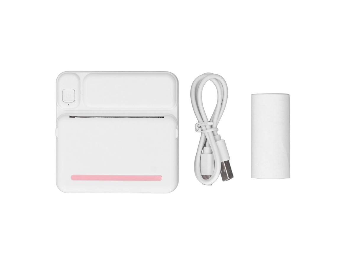 Primerox impressora Térmica Mini Portátil Sem Tinta 200dpi Bluetooth Recarregável com Papel