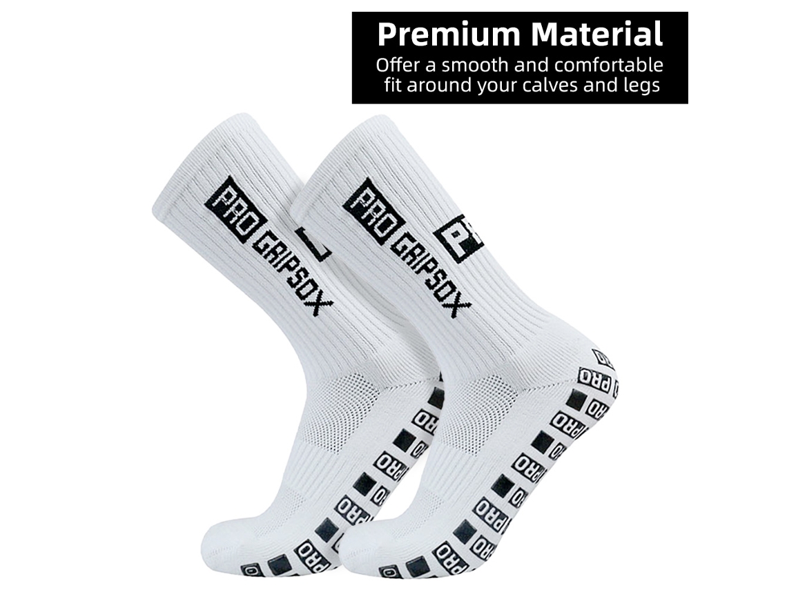 Meias Desportivas de Futebol com Grip, Alta Elasticidade, Tamanhos 39-46, Preto e Branco S/MARCA