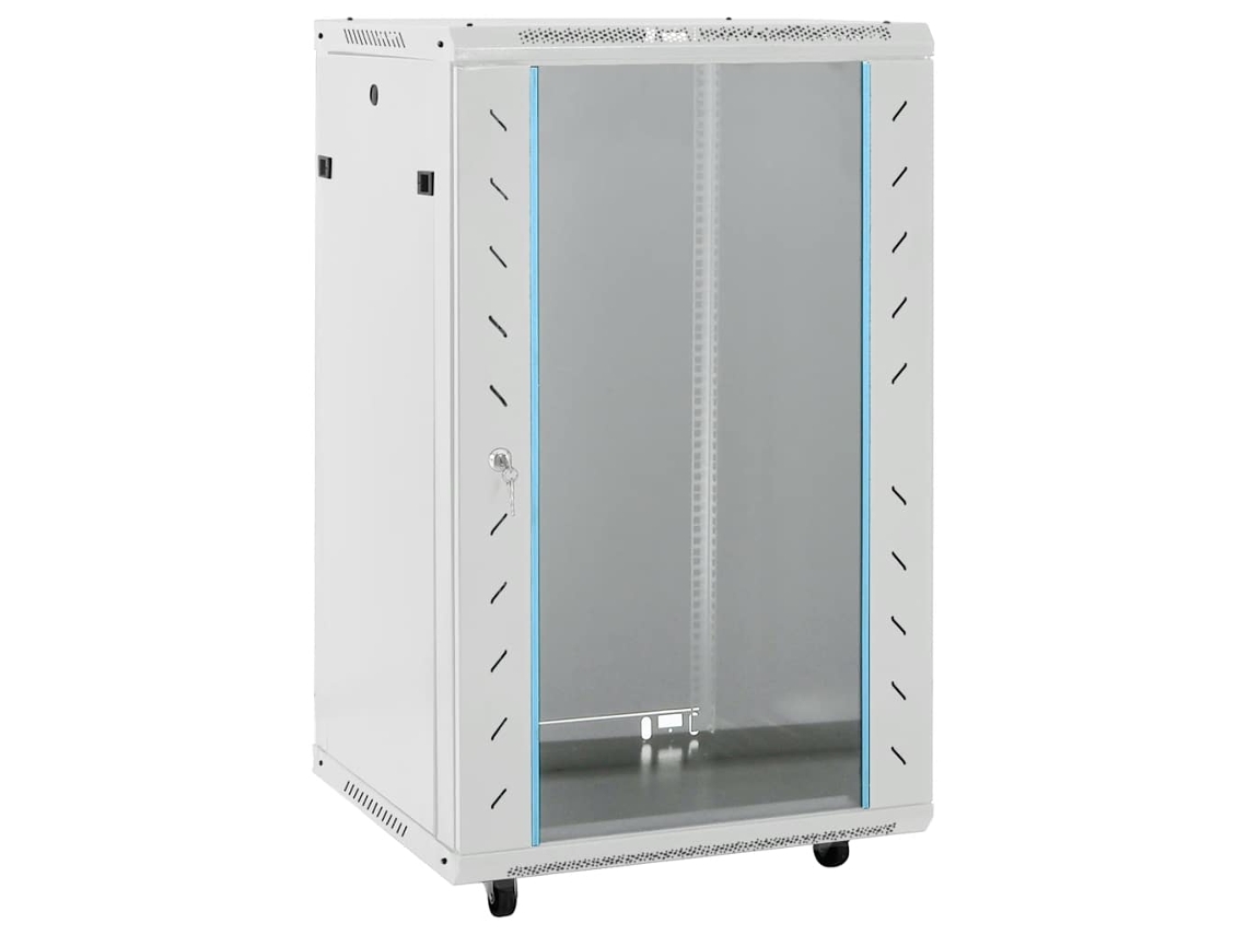 Vidaxl Armário Bastidor 18u C/ Pés Giratórios 19" Ip20 60x60x100 Cm