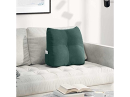 Vidaxl Travesseiro Para Costas Verde Escuro 45 X 24 X 50 Cm Veludo