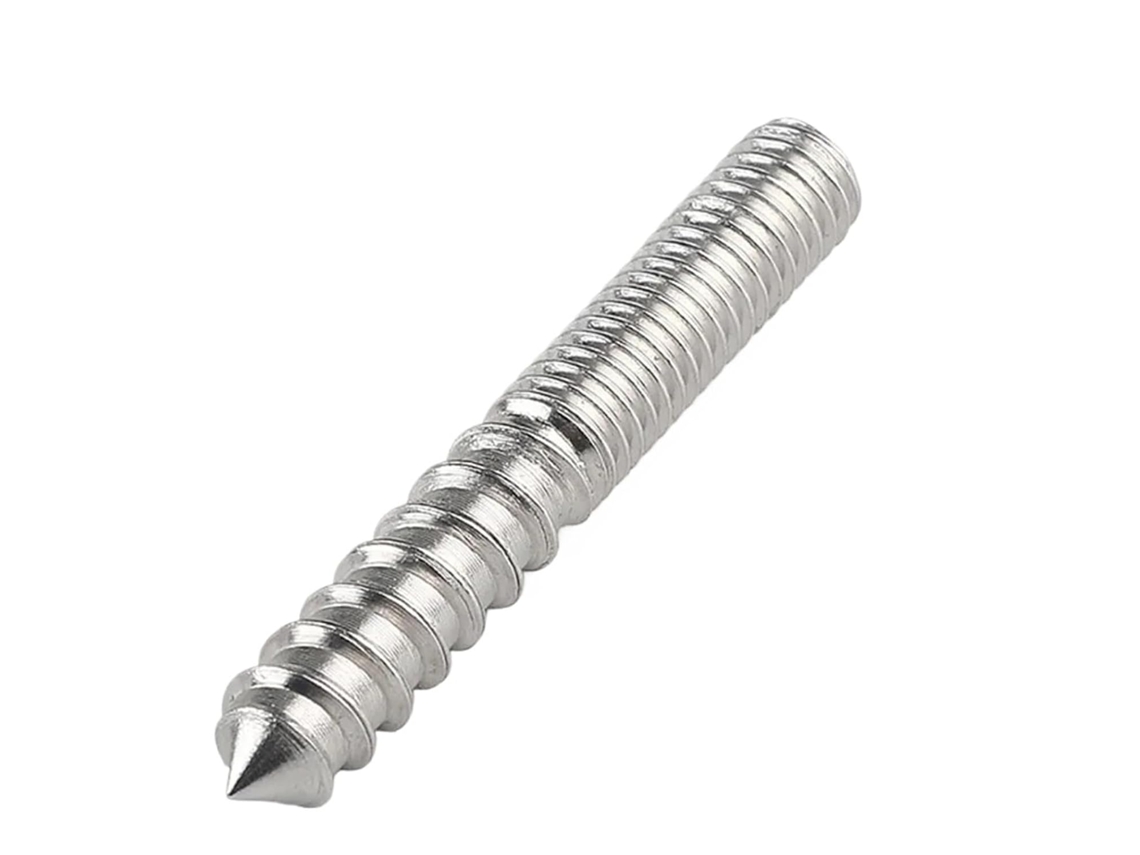 Conectores De Parafuso Autoatarraxantes Para Móveis, Extremidade Única, Aço Inoxidável 304, Cavilhas Para Madeira M4 M12