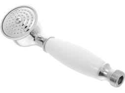 Chuveiro Retrô em Latão com Conexão de 20 Mm e Alça Cerâmica Branca para Casa Banheiro. CHABERLU