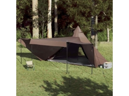 Vidaxl Tenda Familiar Tipi Para 8 Pessoas Impermeável Castanho